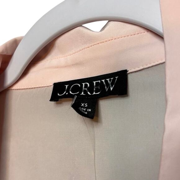 J.Crew Crepe de Chine Popover Blouse NWT XS Pink Lightweight Collared Top - Picture 3 of 5